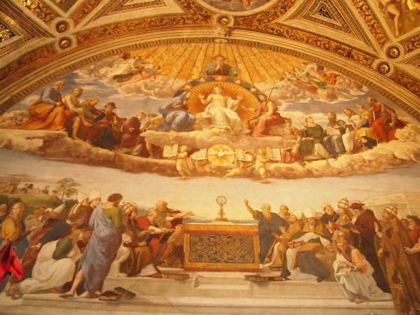 09バチカン美術館署名の間ラファエロ「聖体の論議」